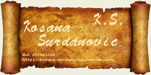Kosana Surdanović vizit kartica